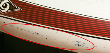 使用によりついてしまったキズが見られる製品。