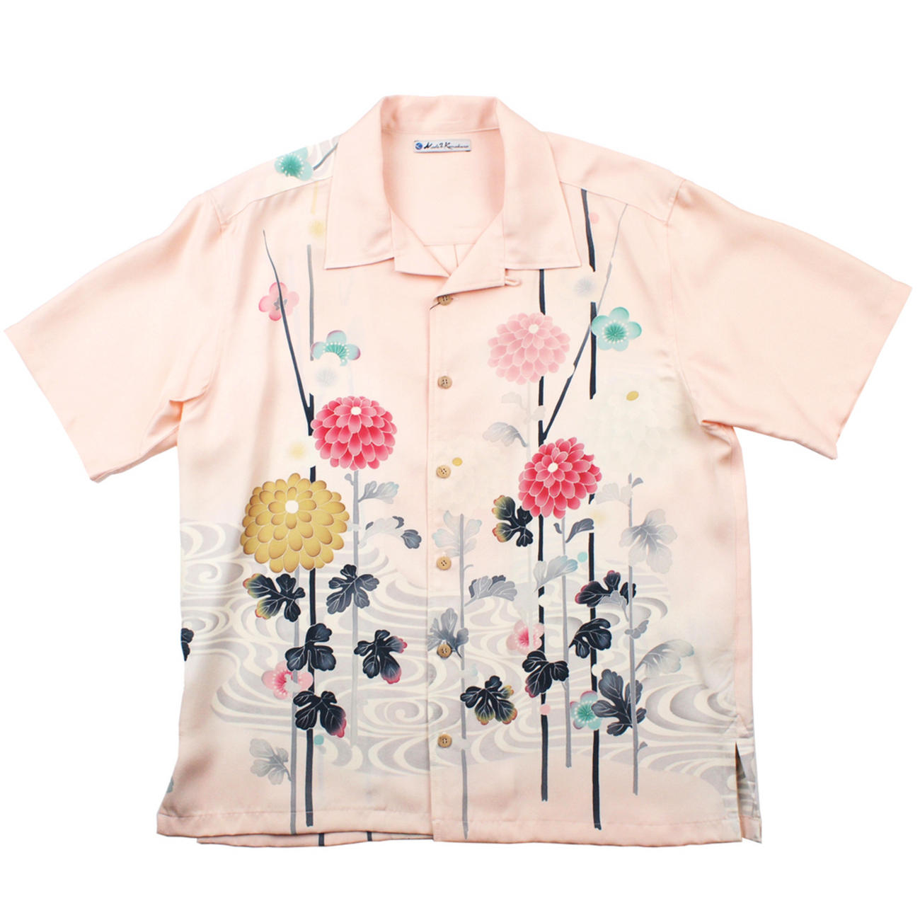 大きいサイズの和柄アロハシャツ AJISAI S