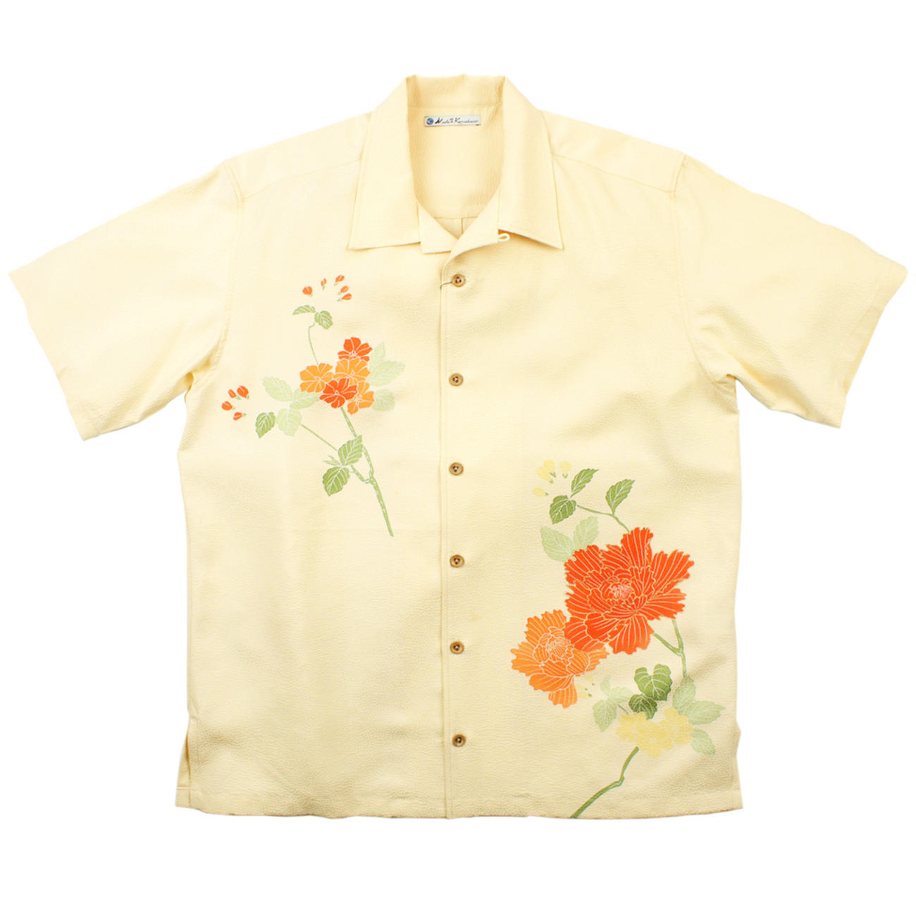 大きいサイズの和柄アロハシャツ BOTAN M