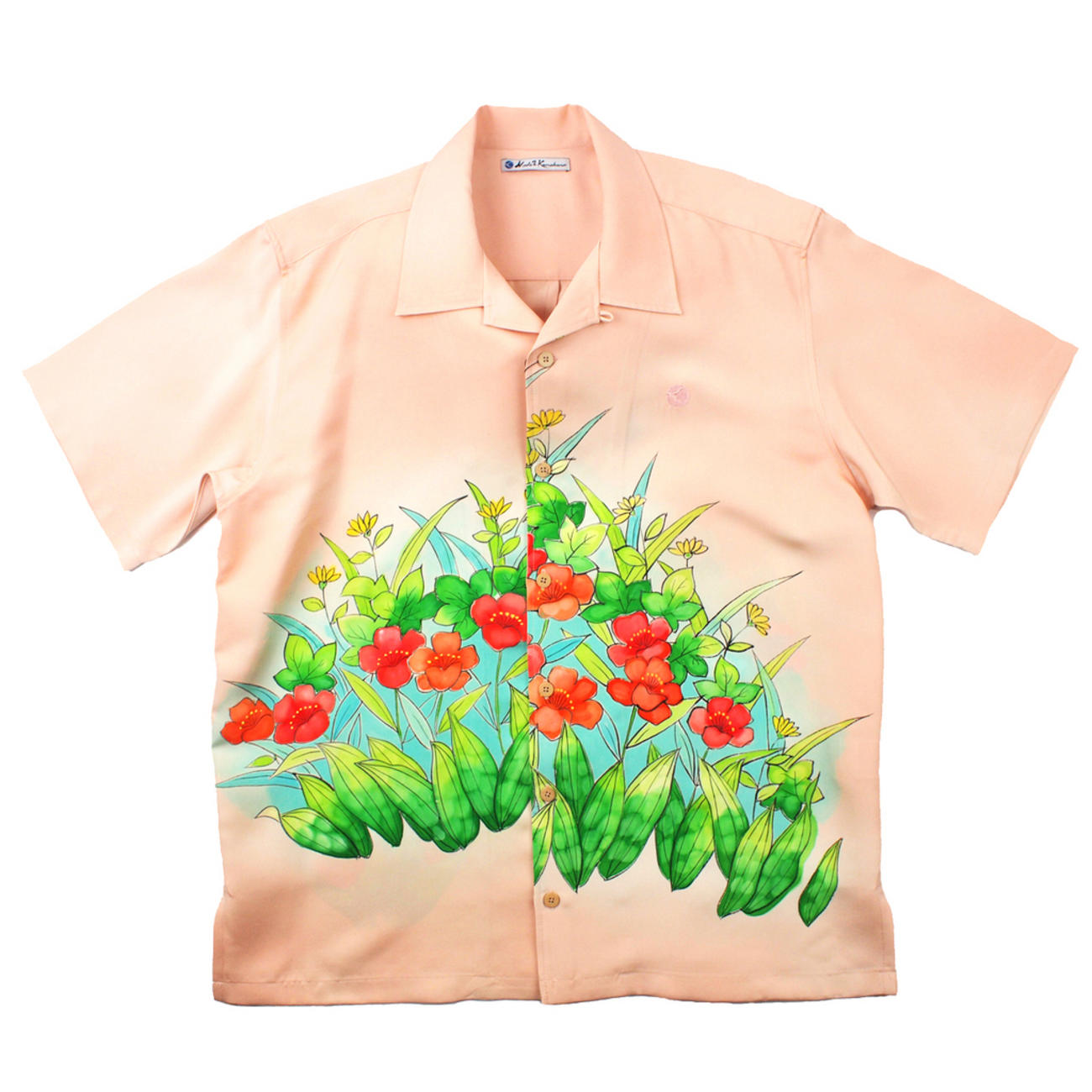 大きいサイズの和柄アロハシャツ YAMABUKI M