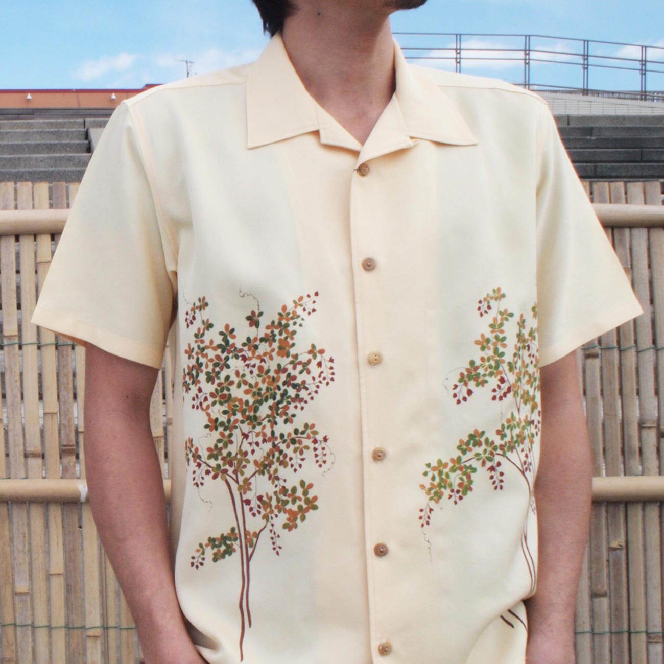 大きいサイズの和柄アロハシャツ HAGI M