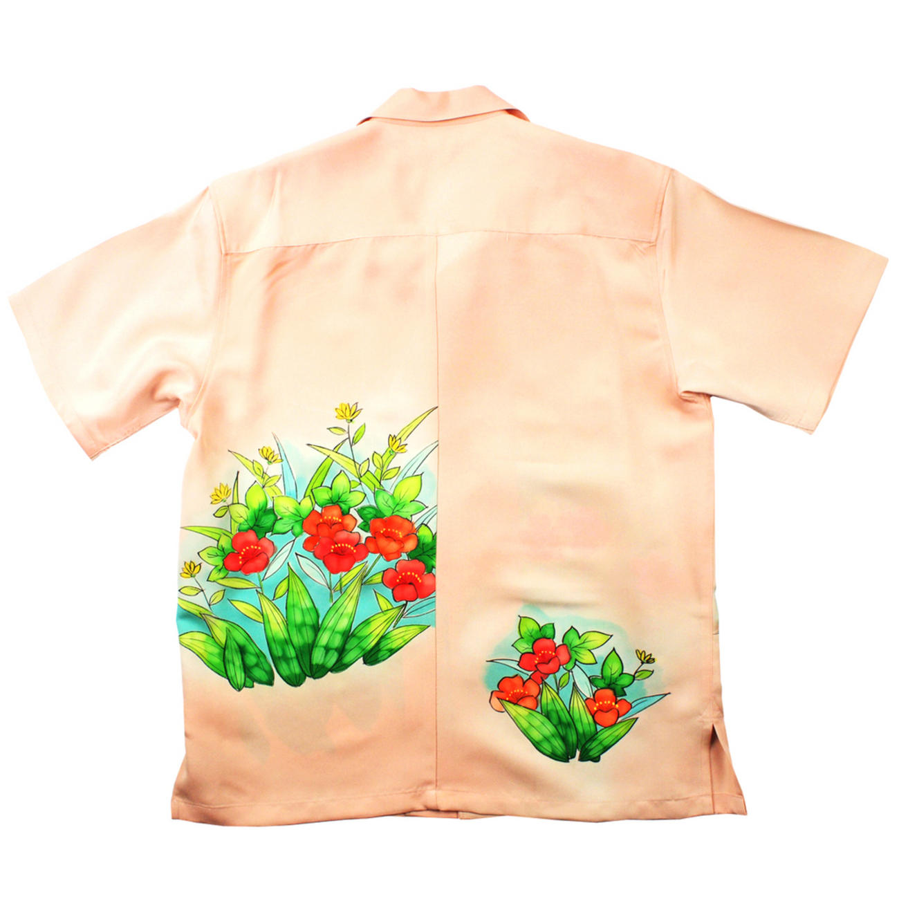 大きいサイズの和柄アロハシャツ YAMABUKI M