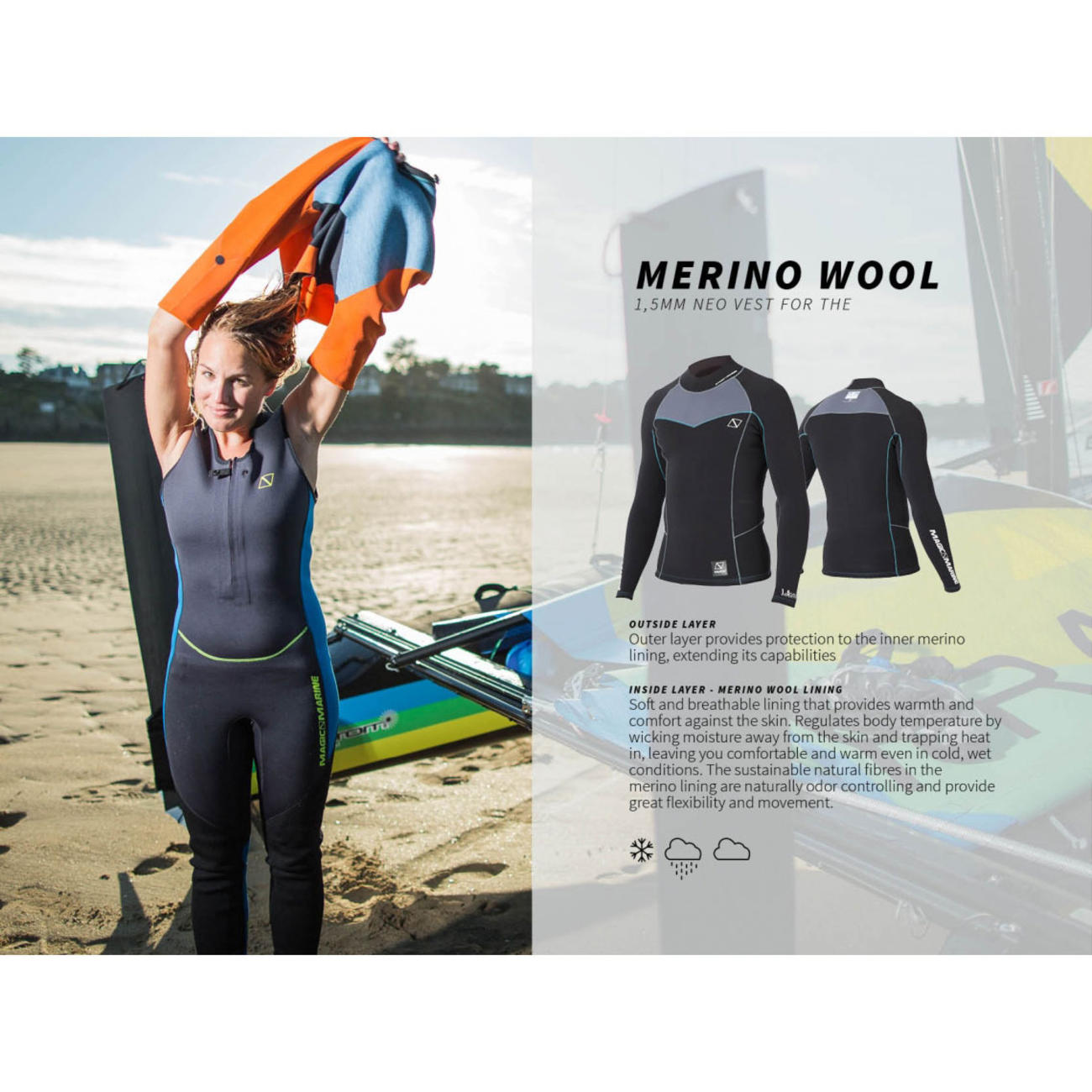 MERINO WOOL NEO VEST 1,5mm merino lined | unisex